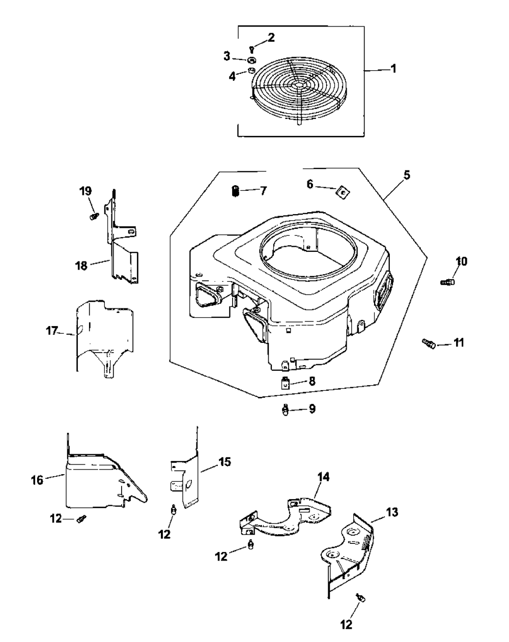 Cv745-0006 Blower Housing And Baffles Diagram and Parts List for M60-KHEFI 53AB5HEX750-28-HP Cub Cadet Lawn Tractor